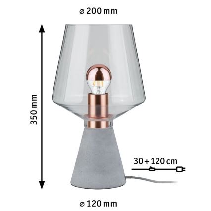 Paulmann 79665 - 1xE27/20W Galda lampa NEORDIC YORIK 230V