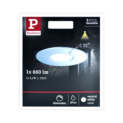 Paulmann 79669 - LED/6,8W IP44 Aptumšojams vannas istabas iegremdējams gaismeklis HOUSE 230V