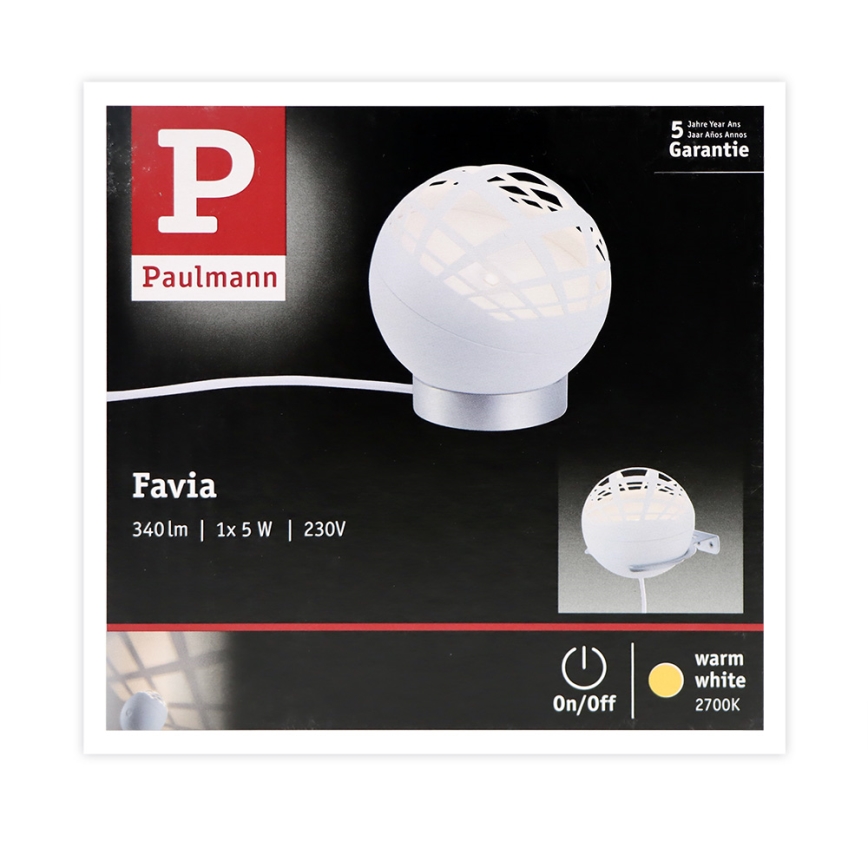 Paulmann 79697 - LED/5W Galda lampa FAVIA 230V