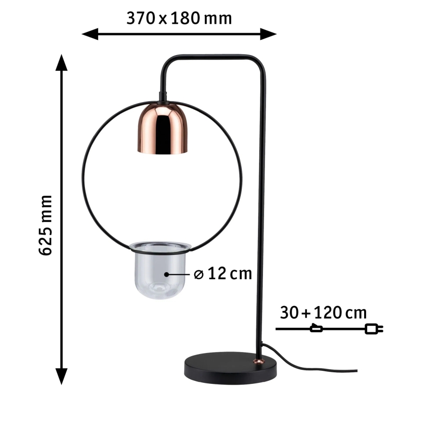 Paulmann 79746 - 1xGU10/20W Galda lampa FANJA 230V dūmakaina