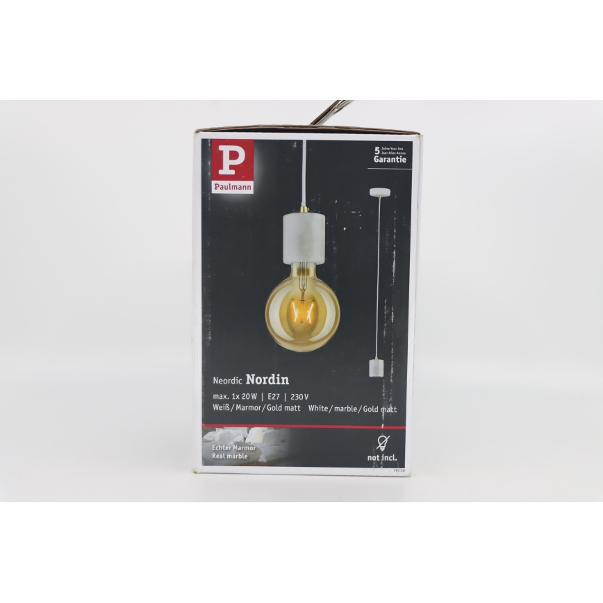 Paulmann 79750 - 1xE27/20W Lustra ar auklu NORDIN 230V