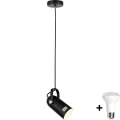 Paulmann 79766 - LAVEA karājamā lampa uz troses, LED 1xE27/8W, 230V, melna