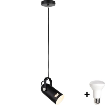 Paulmann 79766 - LAVEA karājamā lampa uz troses, LED 1xE27/8W, 230V, melna
