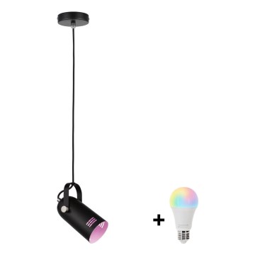 Paulmann 79766 - LED RGBW 1xE27/9W pakaramā lustra uz troses LAVEA 230V melna