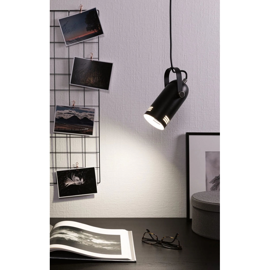 Paulmann 79766 - LED RGBW 1xE27/9W pakaramā lustra uz troses LAVEA 230V melna