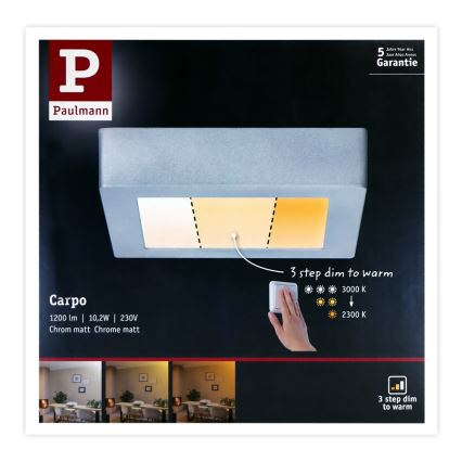 Paulmann 79791 - LED/10,2W Griestu gaismeklis CARPO 230V 2300-3000K