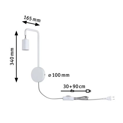Paulmann 79811 - 1xE27/40W sienas gaismeklis CALVANI 230V balts