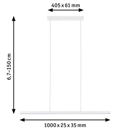 Paulmann 79901 - LED/42W Aptumšojuma lustra ar auklu LENTO 230V