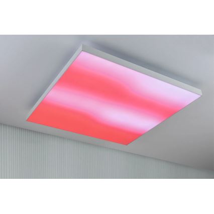 Paulmann 79910 - LED/31W RGBW regulējama griestu lampa LORIA 230V 3000-6500K 59,5x59,5 cm balta + tālvadības pults