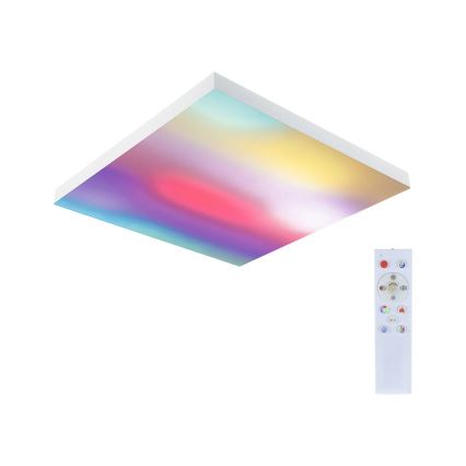 Paulmann 79910 - LED/31W RGBW regulējama griestu lampa LORIA 230V 3000-6500K 59,5x59,5 cm balta + tālvadības pults