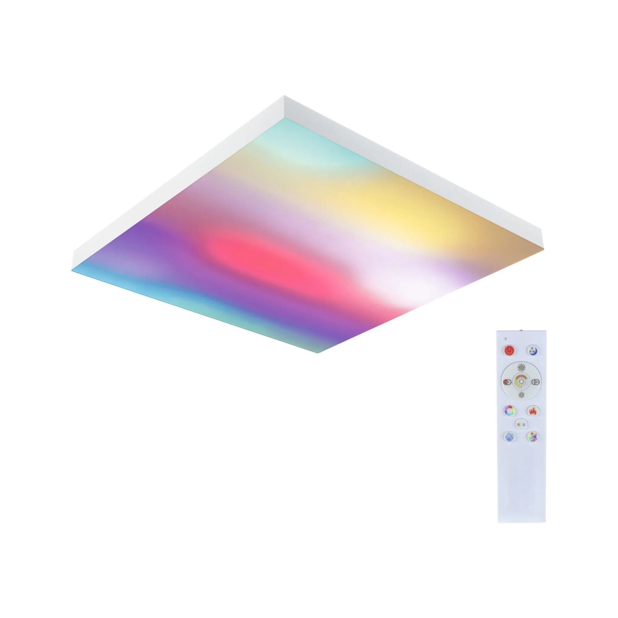 Paulmann 79910 - LED/31W RGBW regulējama griestu lampa LORIA 230V 3000-6500K 59,5x59,5 cm balta + tālvadības pults