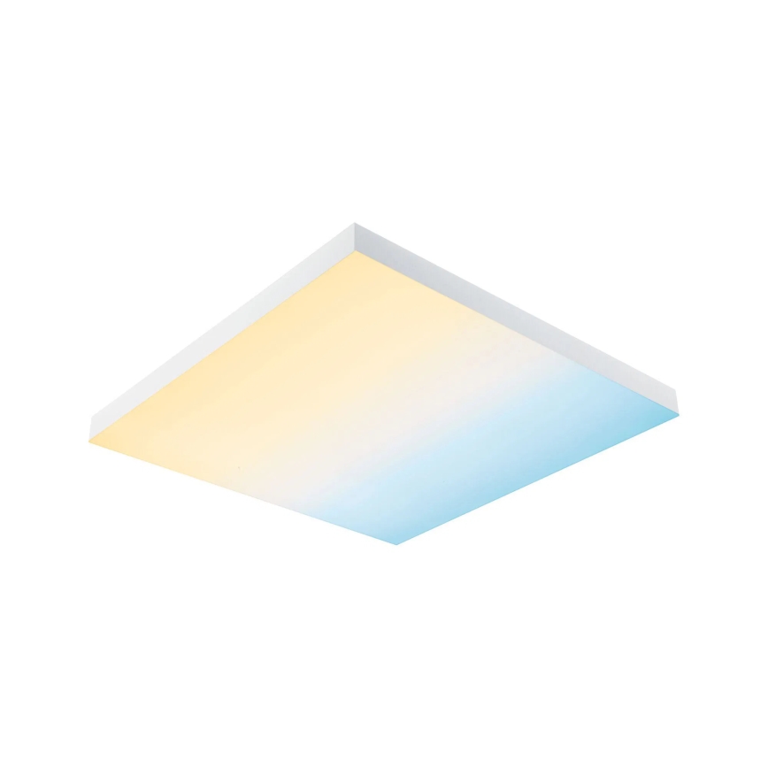 Paulmann 79910 - LED/31W RGBW regulējama griestu lampa LORIA 230V 3000-6500K 59,5x59,5 cm balta + tālvadības pults
