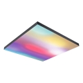 Paulmann 79913 - LED/31W RGBW regulējams griestu gaismeklis LORIA 230V 3000-6500K 59,5x59,5 cm melns + tālvadības pults