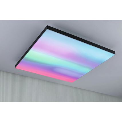 Paulmann 79913 - LED/31W RGBW regulējams griestu gaismeklis LORIA 230V 3000-6500K 59,5x59,5 cm melns + tālvadības pults