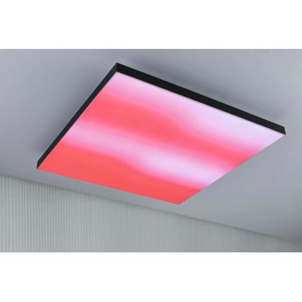 Paulmann 79913 - LED/31W RGBW regulējams griestu gaismeklis LORIA 230V 3000-6500K 59,5x59,5 cm melns + tālvadības pults