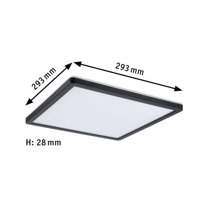 Paulmann 79921 - LED/16W regulējams panelis ATRIA 230V 3000K 29,3x29,3 cm melns