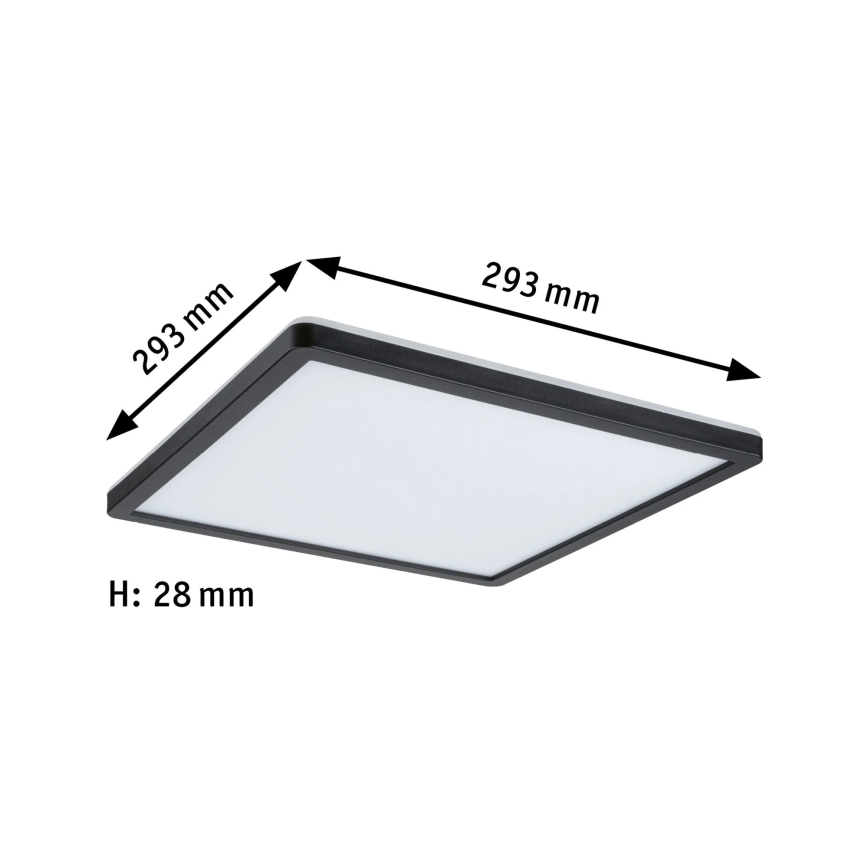 Paulmann 79921 - LED/16W regulējams panelis ATRIA 230V 3000K 29,3x29,3 cm melns