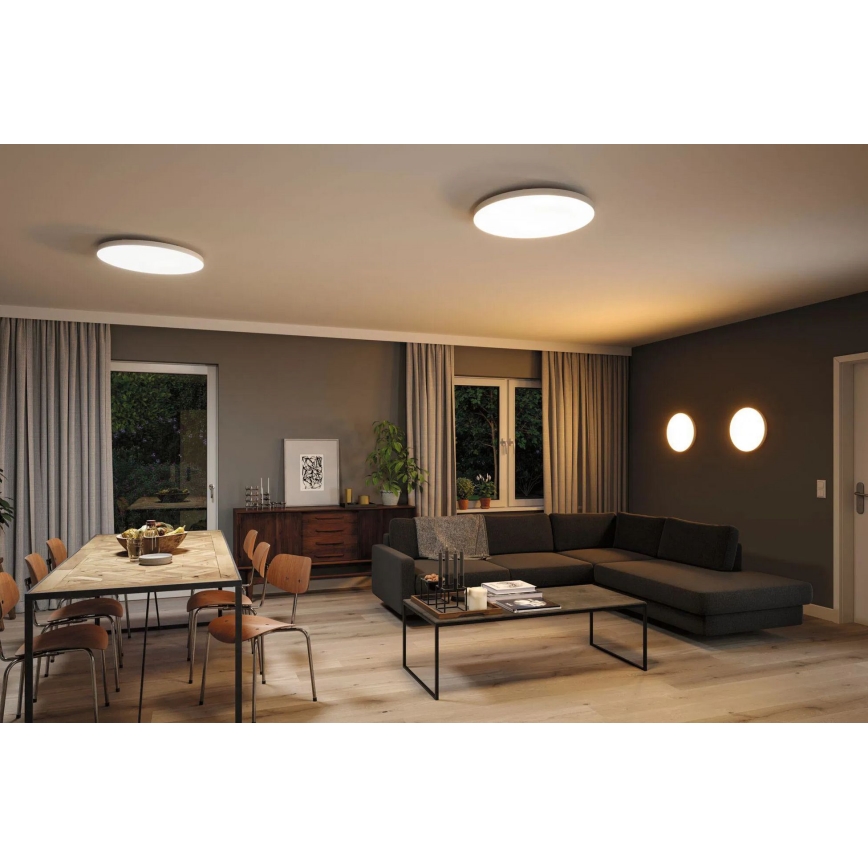 Paulmann 79929 - LED/22W RGBW aptumšojams griestu gaismeklis LORIA 230V Ø 40 cm balts