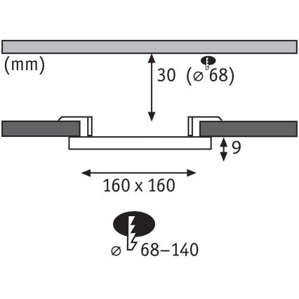 Paulmann 79948 - LED/12W IP44 Regulējams vannas istabas iebūvējamais griestu gaismeklis VARIFIT 230V
