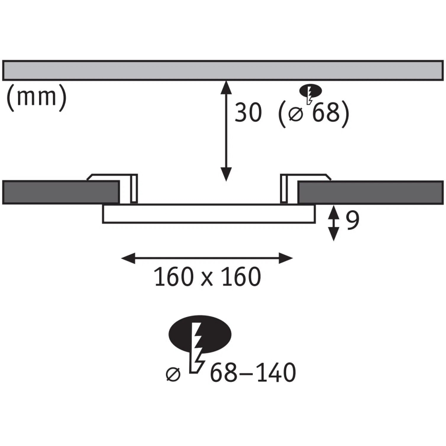 Paulmann 79948 - LED/12W IP44 Regulējams vannas istabas iebūvējamais griestu gaismeklis VARIFIT 230V