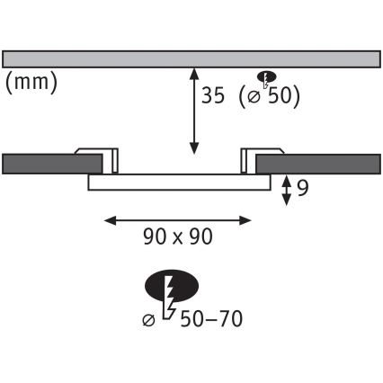 Paulmann 79953 - LED/6W IP44 Dimmējams vannas istabas iebūvējamais griestu gaismeklis VARIFIT 230V