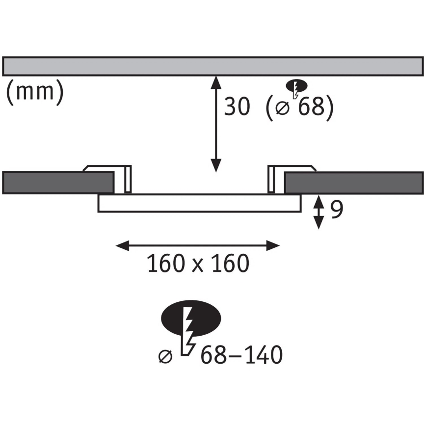 Paulmann 79954 - LED/12W IP44 Dimējams vannas istabas iebūvējamais griestu gaismeklis VARIFIT 230V