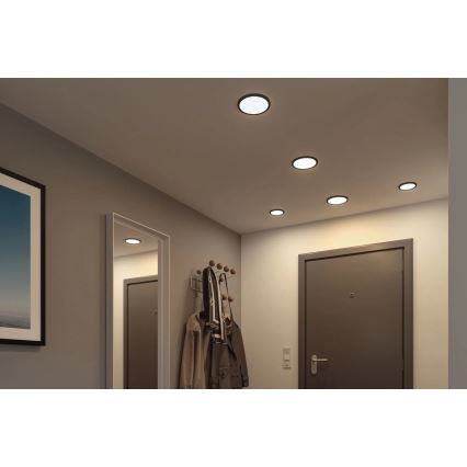 Paulmann 79965 - LED/13W IP44 Regulējams vannas istabas iebūvējamais griestu gaismeklis AREO 230V Ø 17,5 cm melns