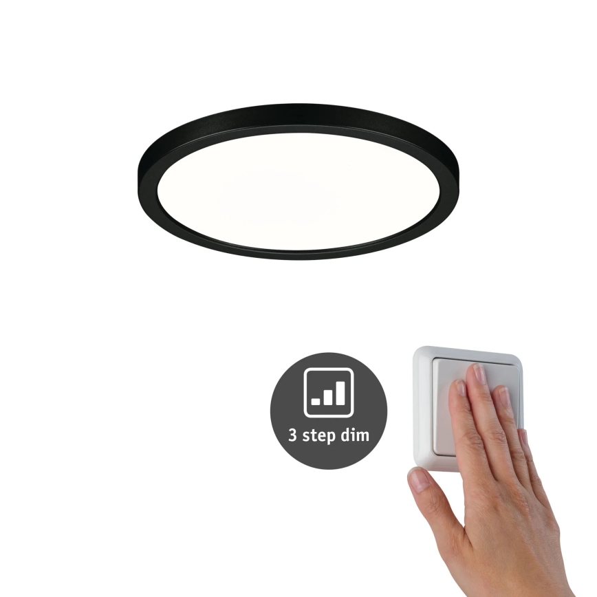 Paulmann 79965 - LED/13W IP44 Regulējams vannas istabas iebūvējamais griestu gaismeklis AREO 230V Ø 17,5 cm melns