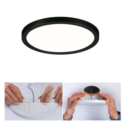 Paulmann 79965 - LED/13W IP44 Regulējams vannas istabas iebūvējamais griestu gaismeklis AREO 230V Ø 17,5 cm melns
