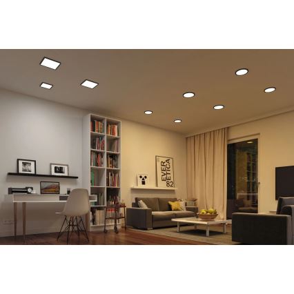 Paulmann 79967 - LED/16W IP44 Regulējams vannasistabas iebūvējamais griestu gaismeklis AREO 230V 23x23 cm melns