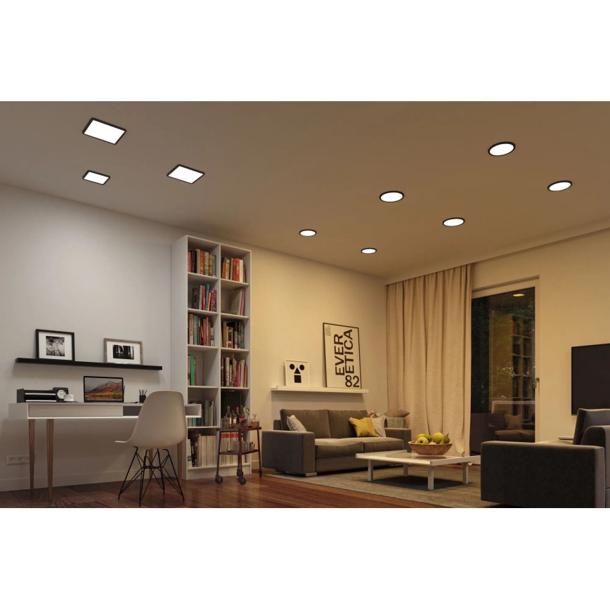 Paulmann 79967 - LED/16W IP44 Regulējams vannasistabas iebūvējamais griestu gaismeklis AREO 230V 23x23 cm melns