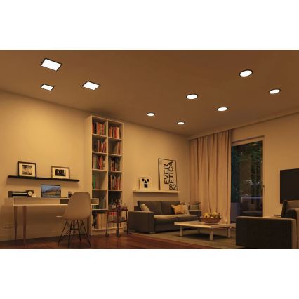 Paulmann 79967 - LED/16W IP44 Regulējams vannasistabas iebūvējamais griestu gaismeklis AREO 230V 23x23 cm melns