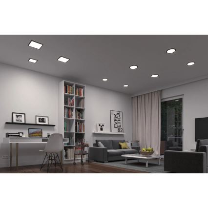 Paulmann 79967 - LED/16W IP44 Regulējams vannasistabas iebūvējamais griestu gaismeklis AREO 230V 23x23 cm melns