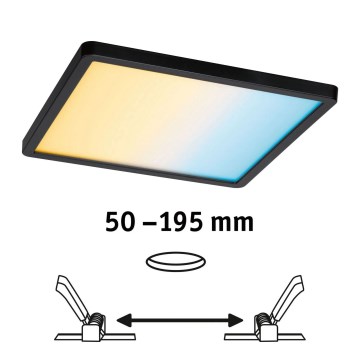 Paulmann 79967 - LED/16W IP44 Regulējams vannasistabas iebūvējamais griestu gaismeklis AREO 230V 23x23 cm melns