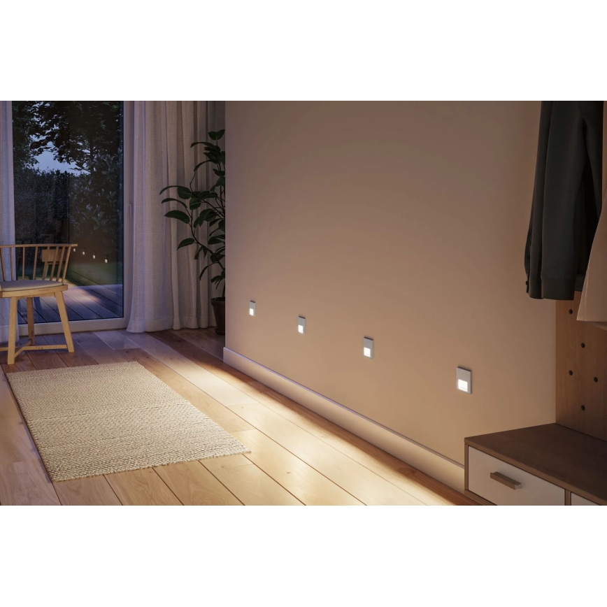 Paulmann 80000 - LED/1W Kāpņu telpas lampa TSARO 230V Follow/matēts hroms