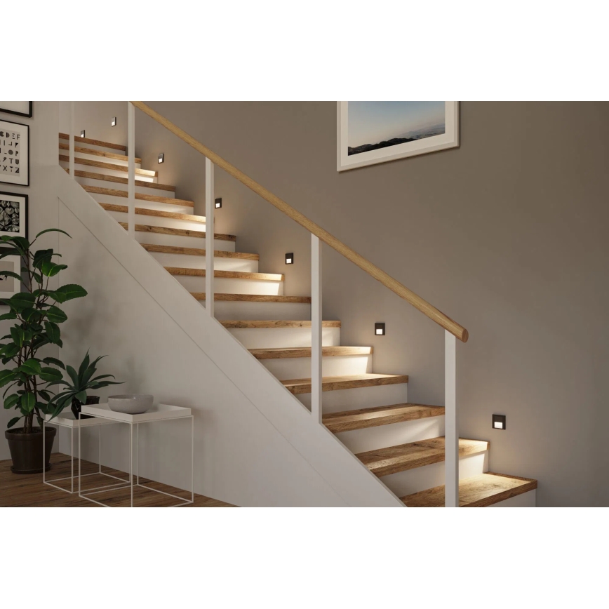 Paulmann 80001 - LED/1W Kāpņu telpas lampa TSARO 230V Follow/melna