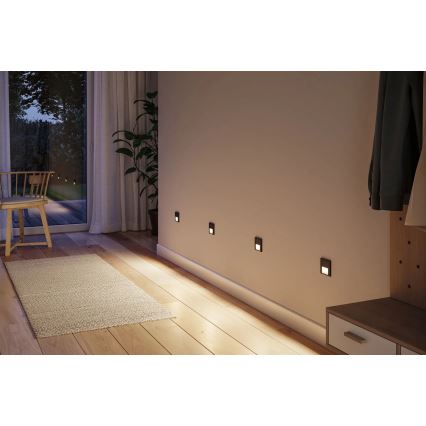 Paulmann 80001 - LED/1W Kāpņu telpas lampa TSARO 230V Follow/melna