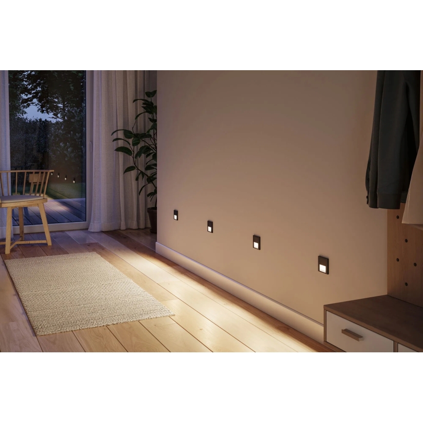 Paulmann 80001 - LED/1W Kāpņu telpas lampa TSARO 230V Follow/melna