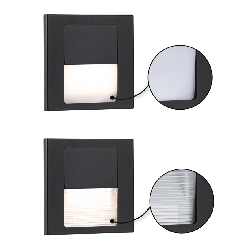 Paulmann 80001 - LED/1W Kāpņu telpas lampa TSARO 230V Follow/melna