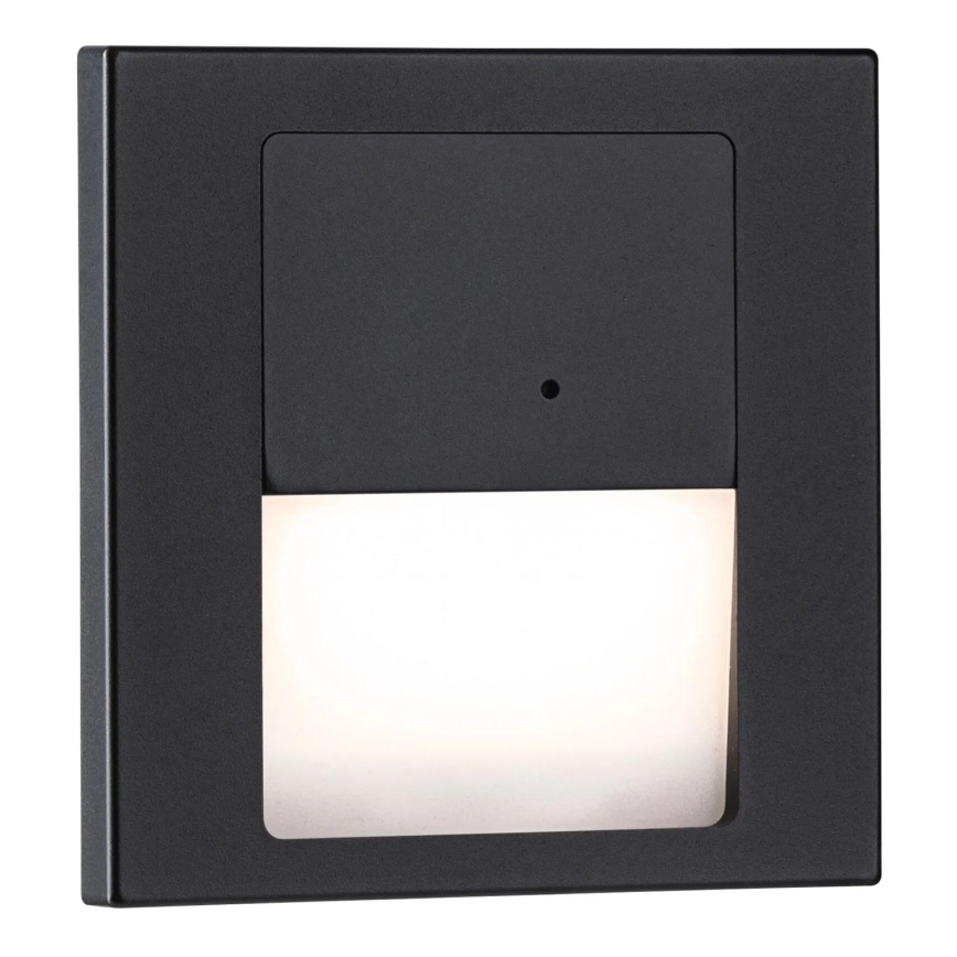 Paulmann 80004 - LED/1W Kāpņu telpas lampa ar sensoru TSARO 230V Lead/melna