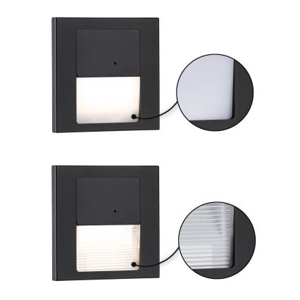 Paulmann 80004 - LED/1W Kāpņu telpas lampa ar sensoru TSARO 230V Lead/melna