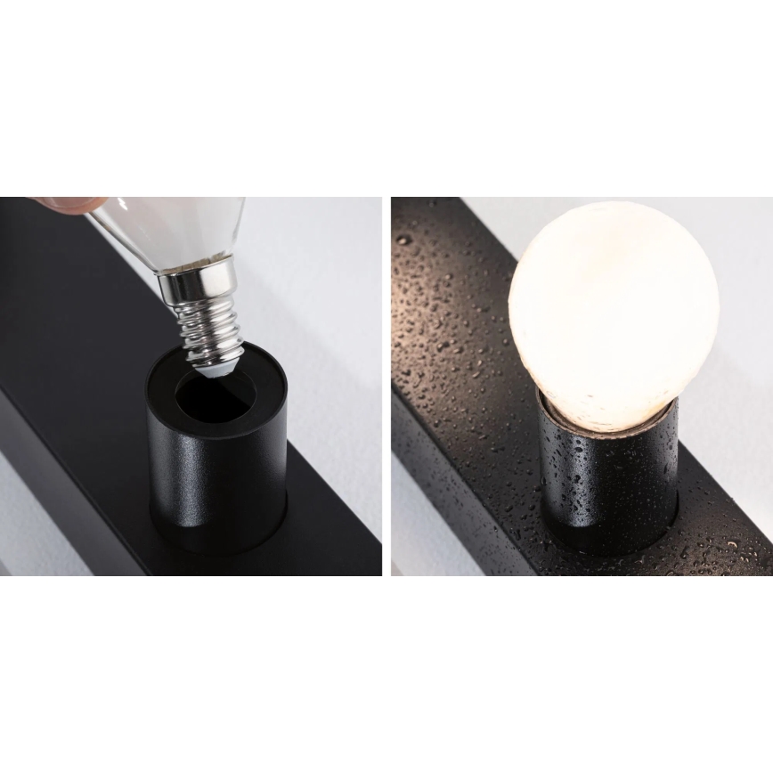 Paulmann 80097 - 3xE14/40W IP44 Vannas istabas spoguļa lampa REGULA 230V melna