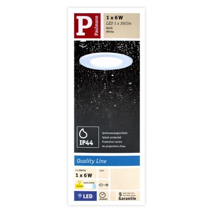 Paulmann 92061 - LED/6W IP44 Vannas istabas iebūvējams gaismeklis QUALITY LINE 230V