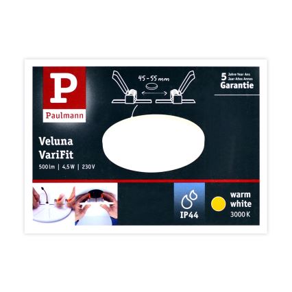 Paulmann 92387 - LED/4,5W IP44 Iebūvējams vannas istabas gaismeklis VARIFIT 230V