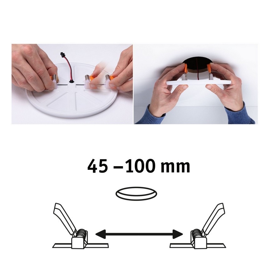 Paulmann 92388 - LED/10W IP44 Iebūvējamais vannas istabas gaismeklis VARIFIT 230V