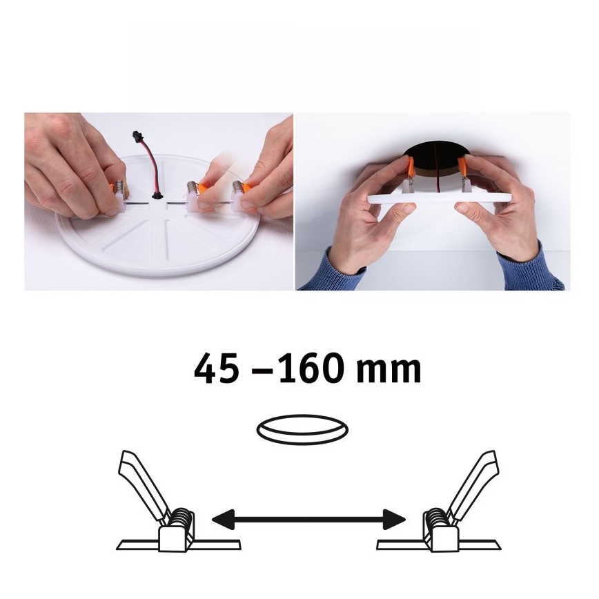 Paulmann 92389 - LED/17W IP44 Iebūvējamais vannas istabas gaismeklis VARIFIT 230V