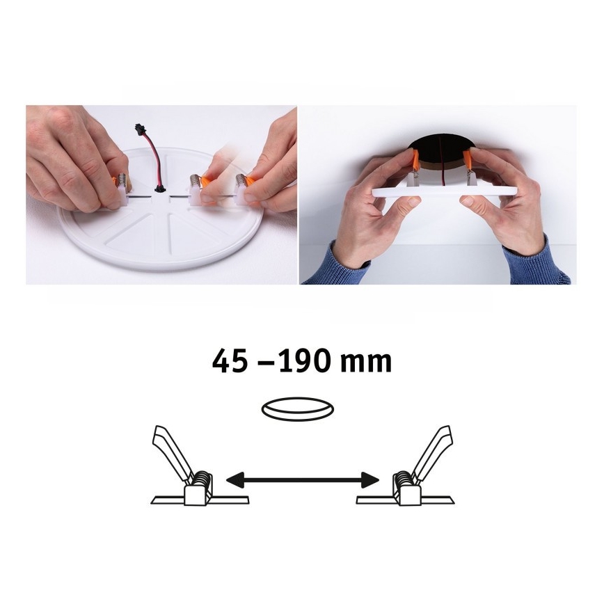 Paulmann 92392 - LED/17,5W IP44 Iebūvējamais vannas istabas gaismeklis VARIFIT 230V