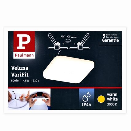 Paulmann 92393 - LED/4,5W IP44 Iebūvējamais vannas istabas gaismeklis VARIFIT 230V