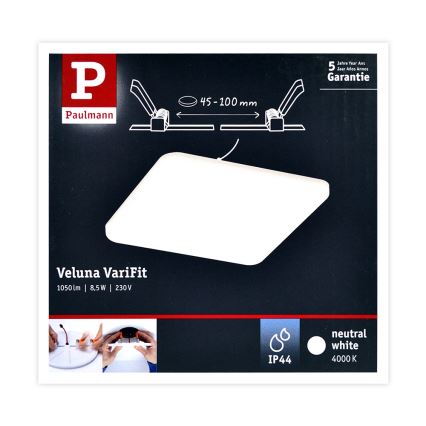 Paulmann 92397 - LED/8,5W IP44 Iebūvējamais vannas istabas gaismeklis VARIFIT 230V