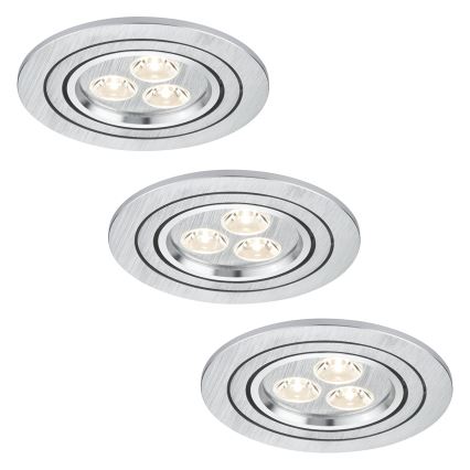 Paulmann 92530 - KOMPLEKTS 3x LED iegremdēts gaismeklis PREMIUM LINE 3xLED/3W/230V